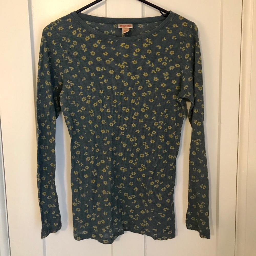 Mossimo blue & green floral shirt